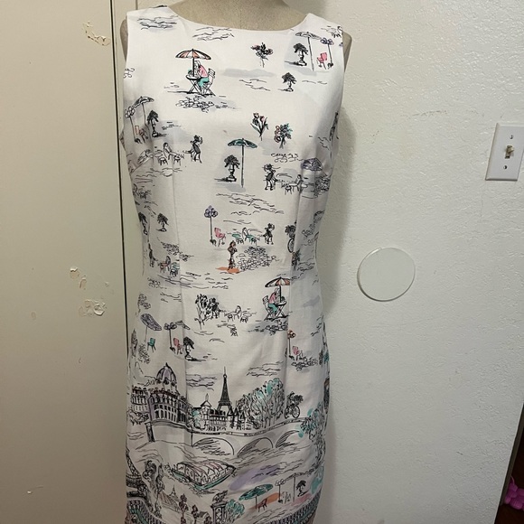 Dresses & Skirts - Chet B White Cafe Print Dress Size 8